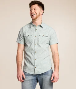 Tops | Gentry County Southwestern Standard Performance Shirt Light Blue White