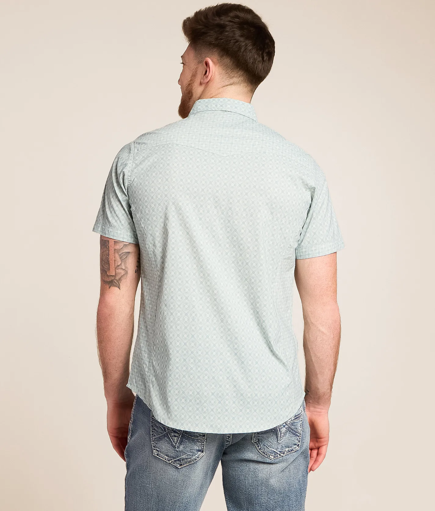 Tops | Gentry County Southwestern Standard Performance Shirt Light Blue White