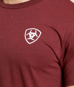 Tops|Graphic T-Shirts | Ariat Southwest Longhorn T-Shirt Crimson Black Heather