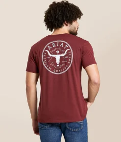 Tops|Graphic T-Shirts | Ariat Southwest Longhorn T-Shirt Crimson Black Heather
