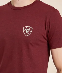 Graphic T-Shirts | Ariat Southwest Stamper T-Shirt Crimson Black Heather