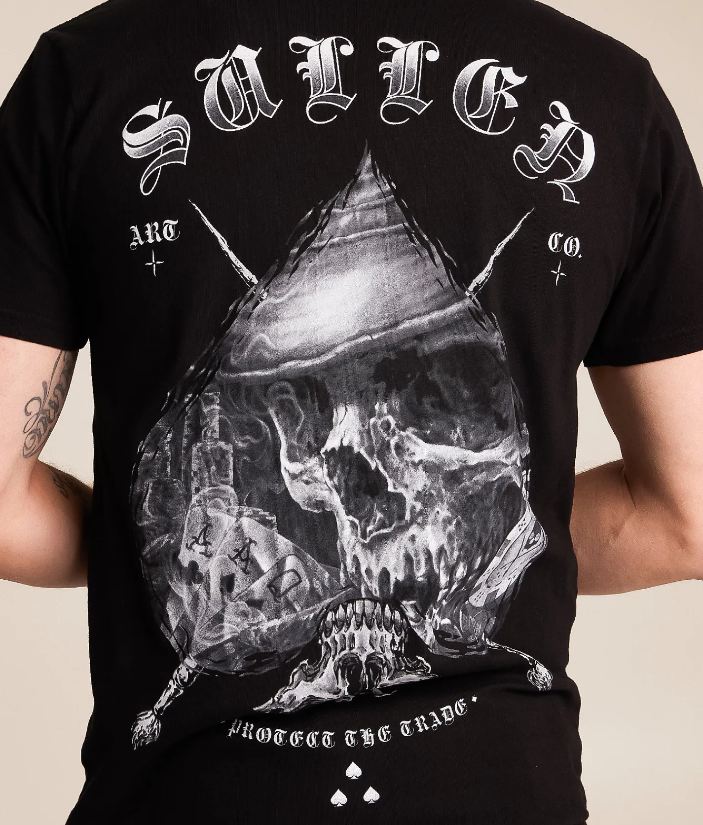 Sullen Spade Skull T-Shirt Jet Black Outlet