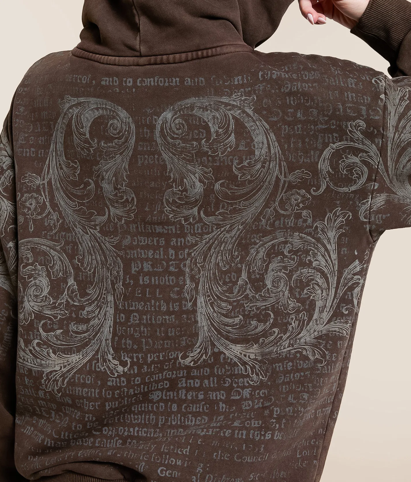 Tops | Affliction Sparrow Hooded Sweatshirt Dk Brown Lava Wash