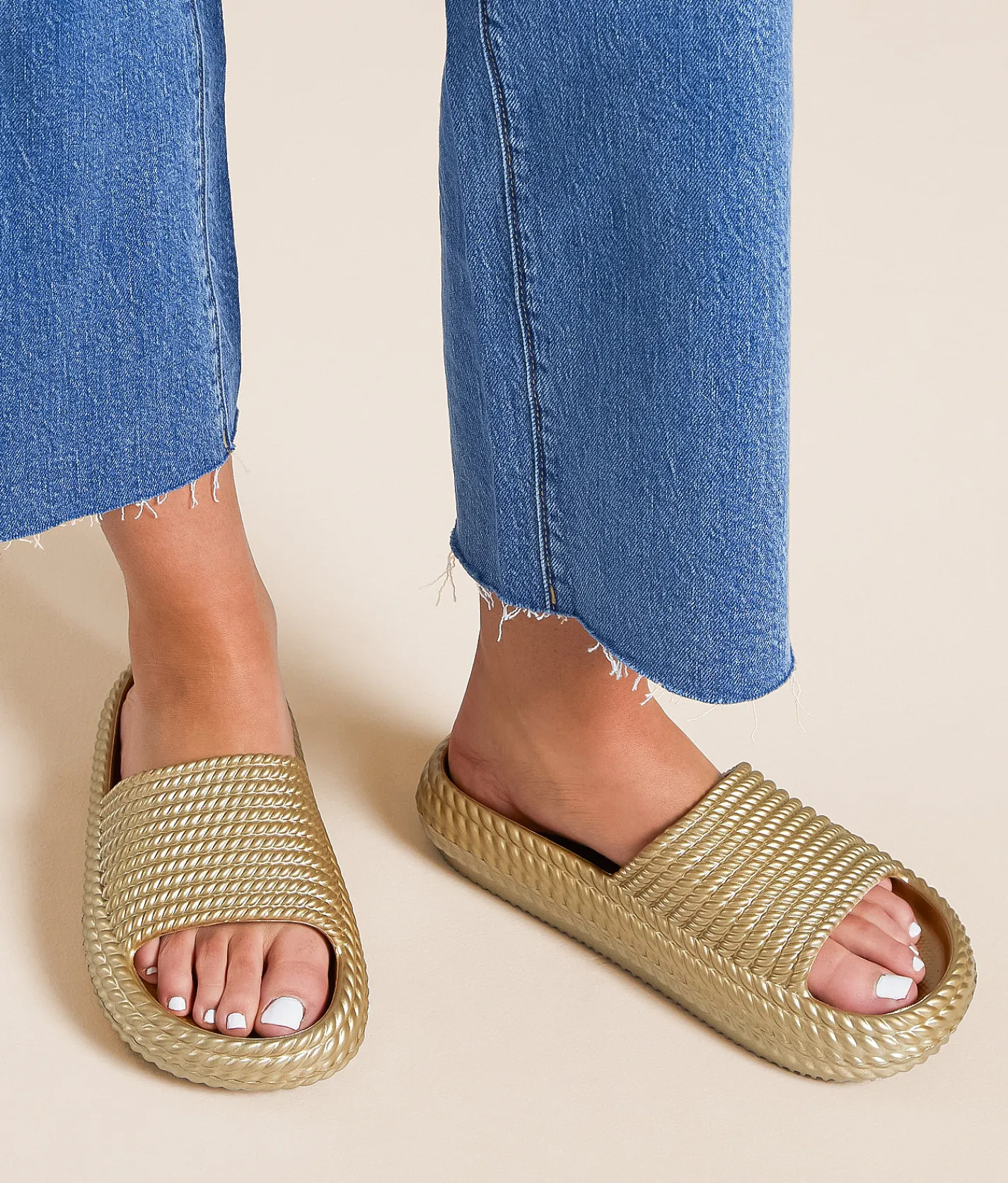 Shoes | Mia Sparti EVA Slide Soft Gold