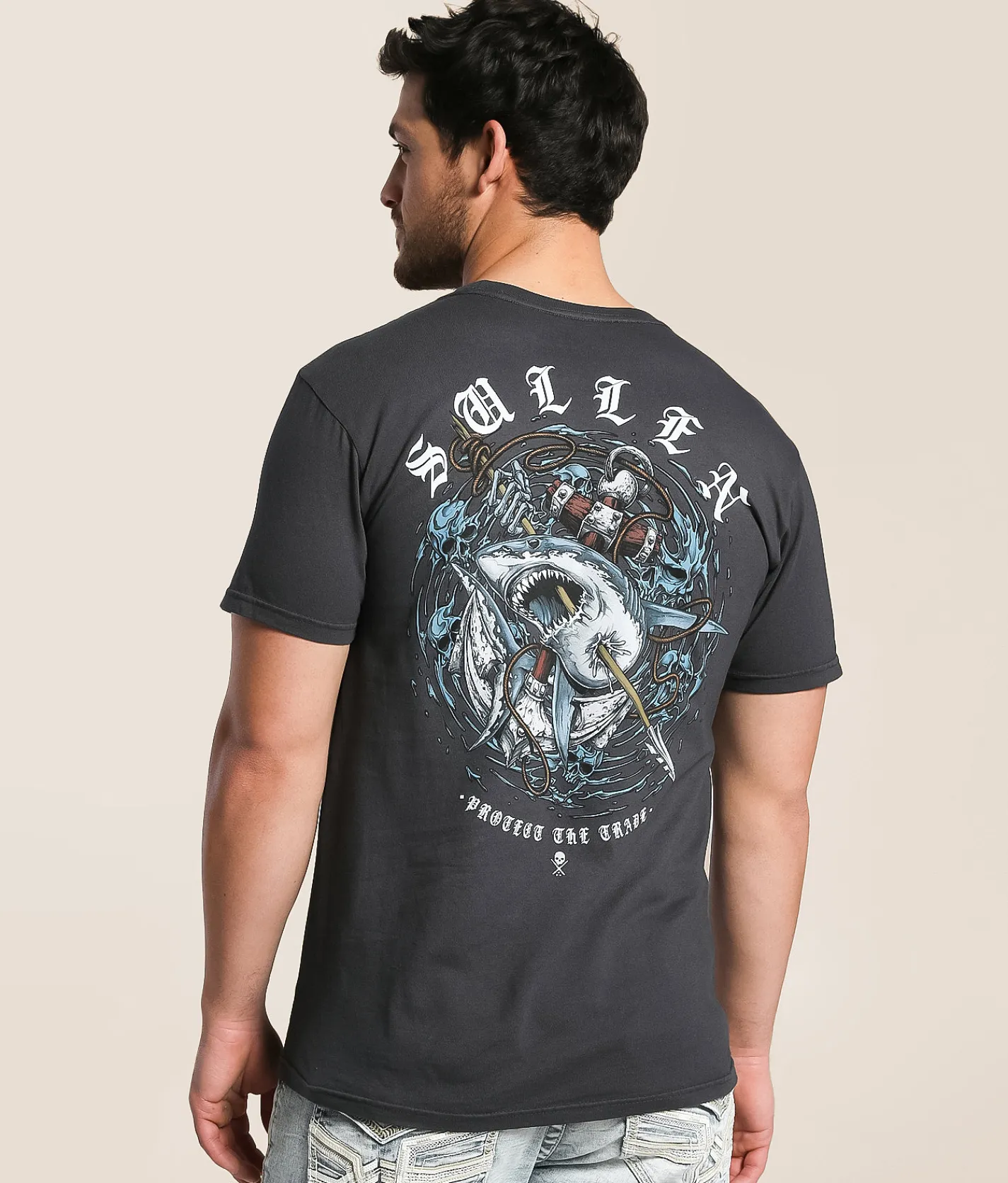 Graphic T-Shirts | Sullen Speared T-Shirt Grey Pinstripe