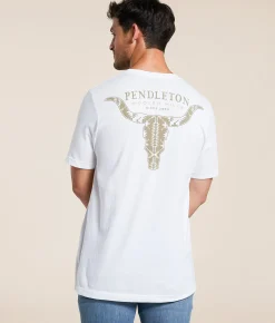 Graphic T-Shirts | Pendleton Spider Rock Longhorn T-Shirt White