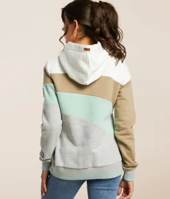 Tops | Wanakome Spira Color Block Hooded Sweatshirt Spearmint Mix