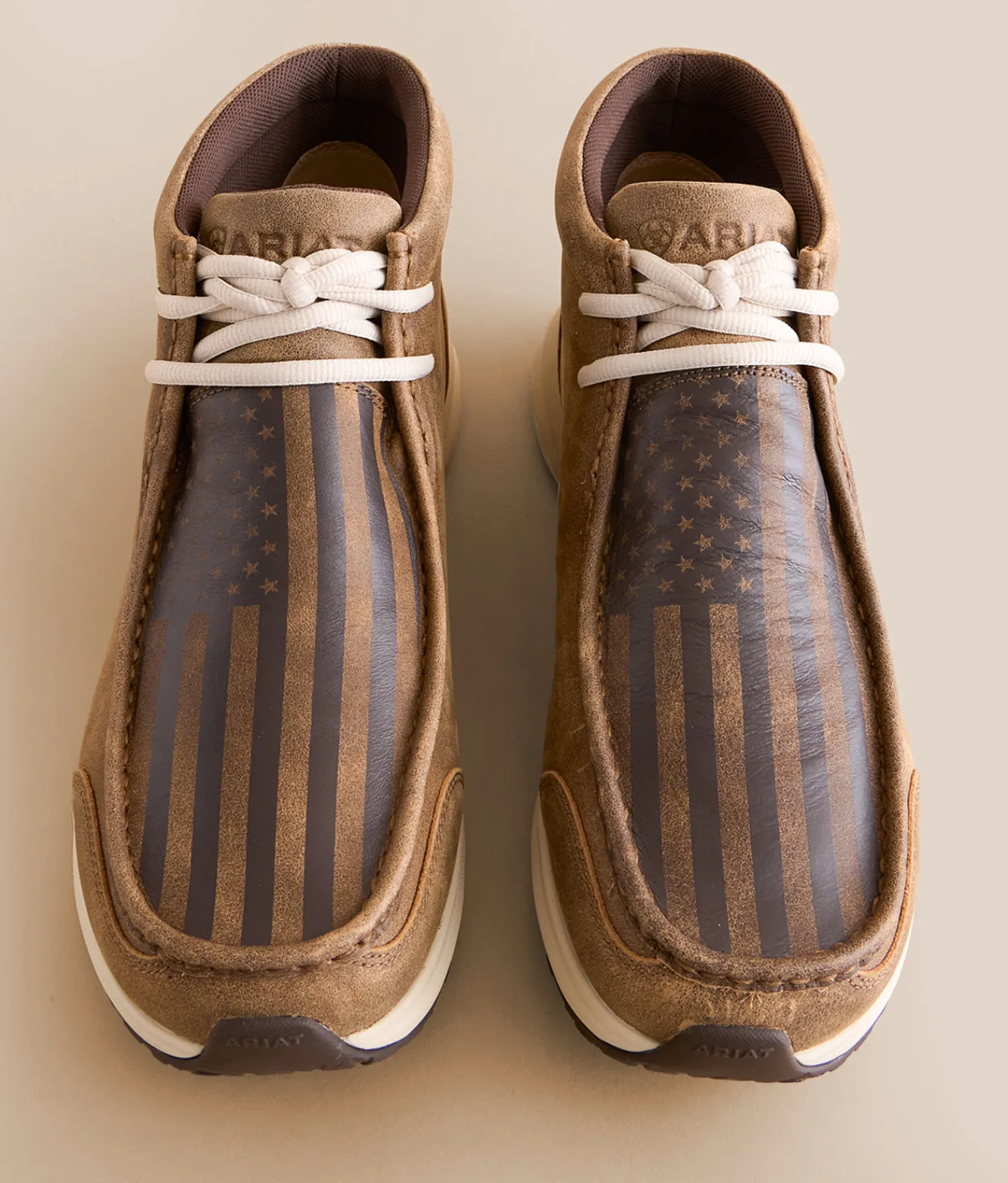 Shoes | Ariat Spitfire Leather Moccasin Boot Amr Flag Print Brown Bomb