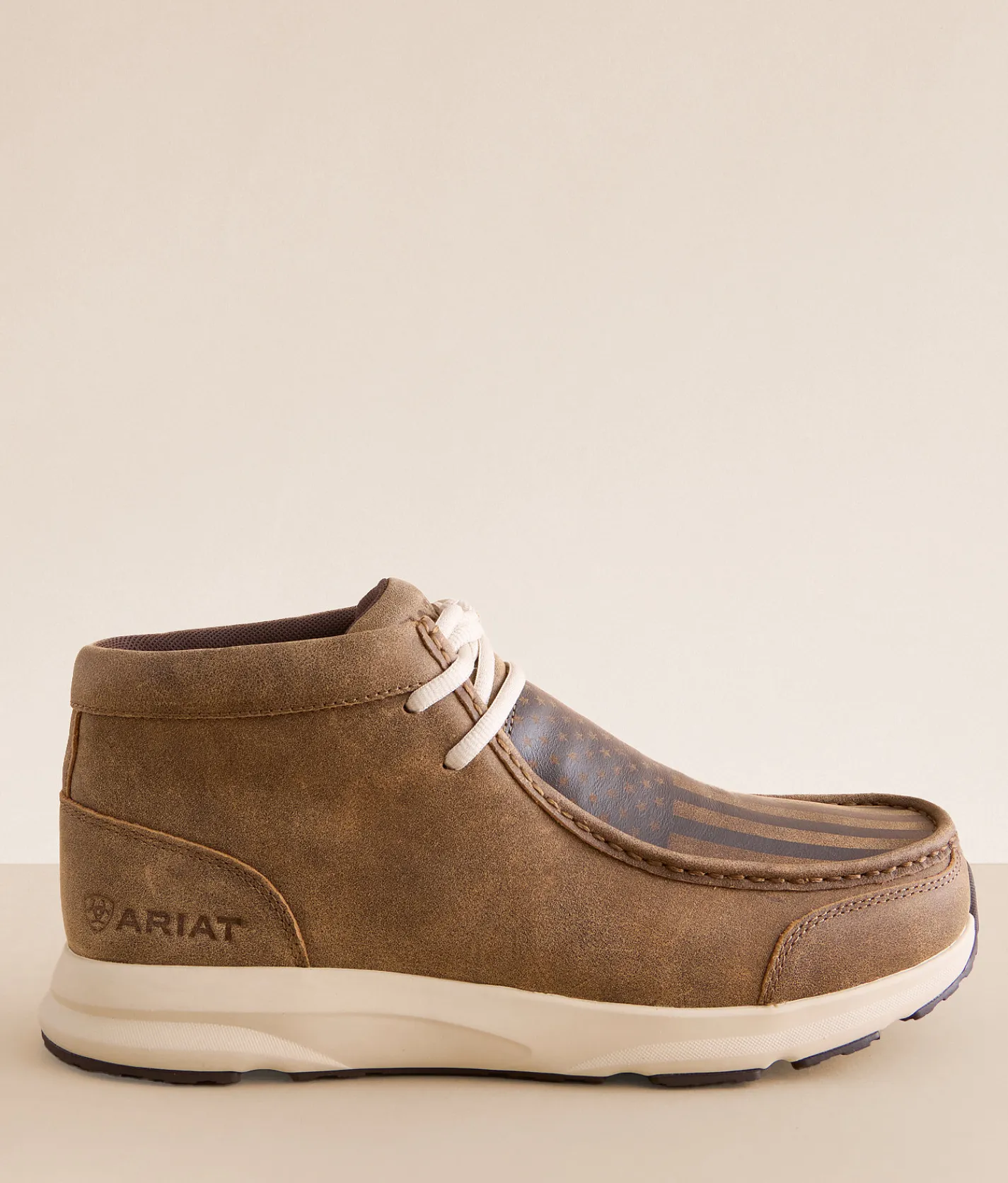 Shoes | Ariat Spitfire Leather Moccasin Boot Amr Flag Print Brown Bomb