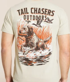 Tops|Graphic T-Shirts | Tail Chasers Club Splash T-Shirt Ivory