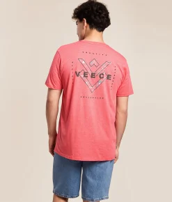 Veece Splat Blast T-Shirt Teaberry White New