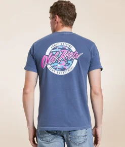Tops|Graphic T-Shirts | Old Row Splatter T-Shirt Denim