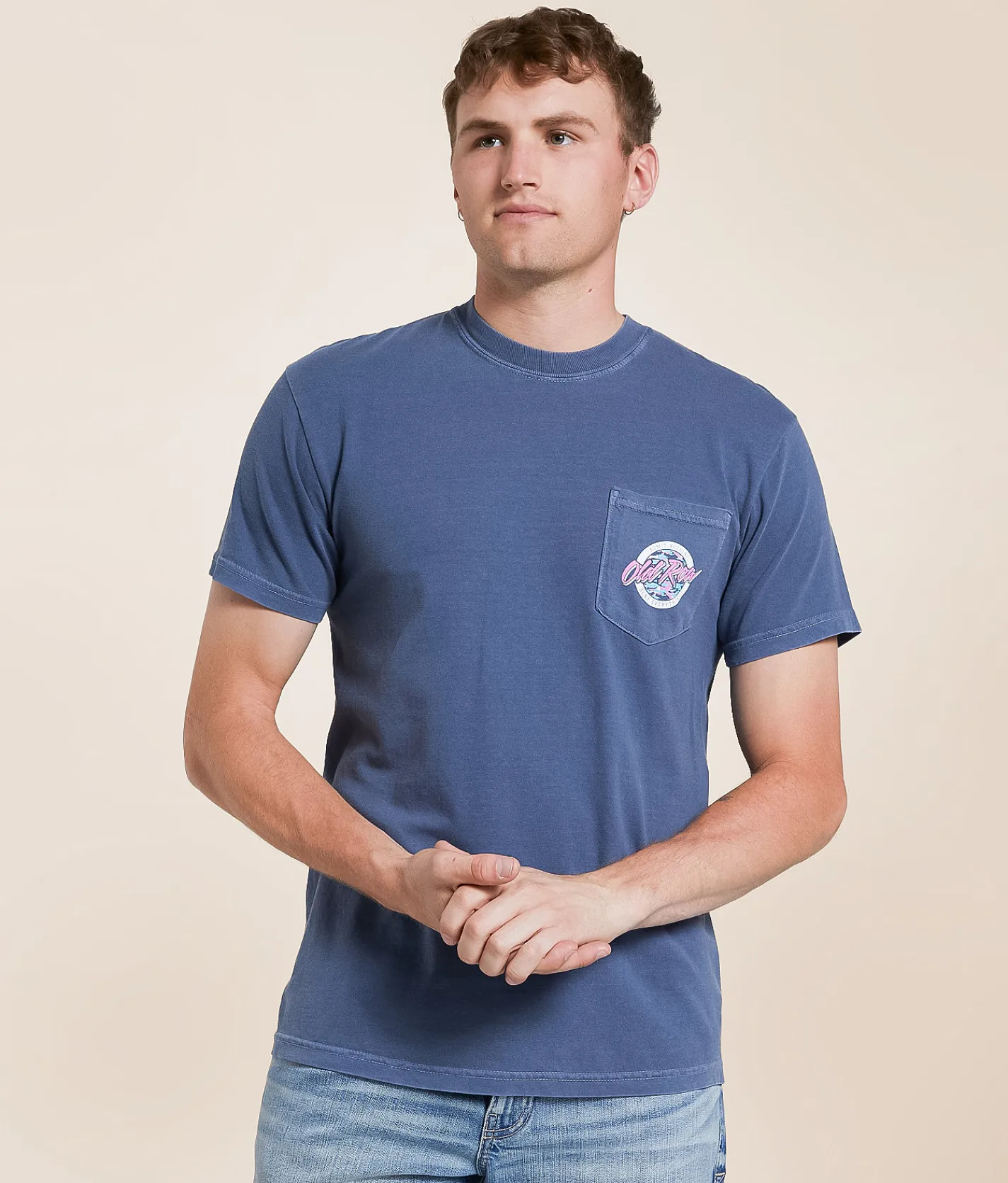 Tops|Graphic T-Shirts | Old Row Splatter T-Shirt Denim