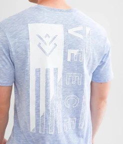 Veece Split Banner T-Shirt Olympic Blue New