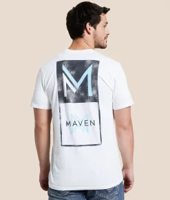 Graphic T-Shirts | Maven Co-op Split Box T-Shirt White