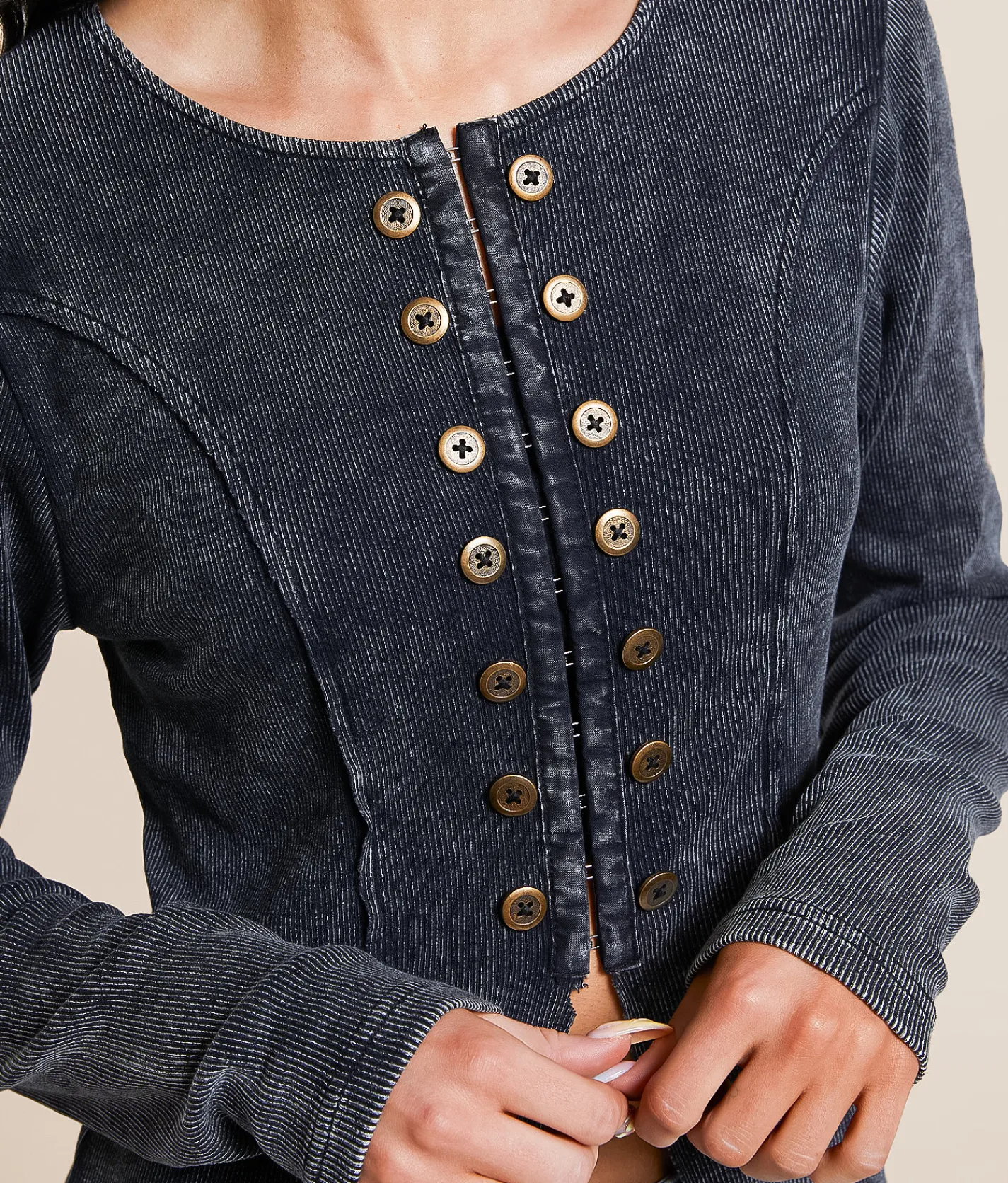 Tops | Gilded Intent Split Hem Top Washed Black