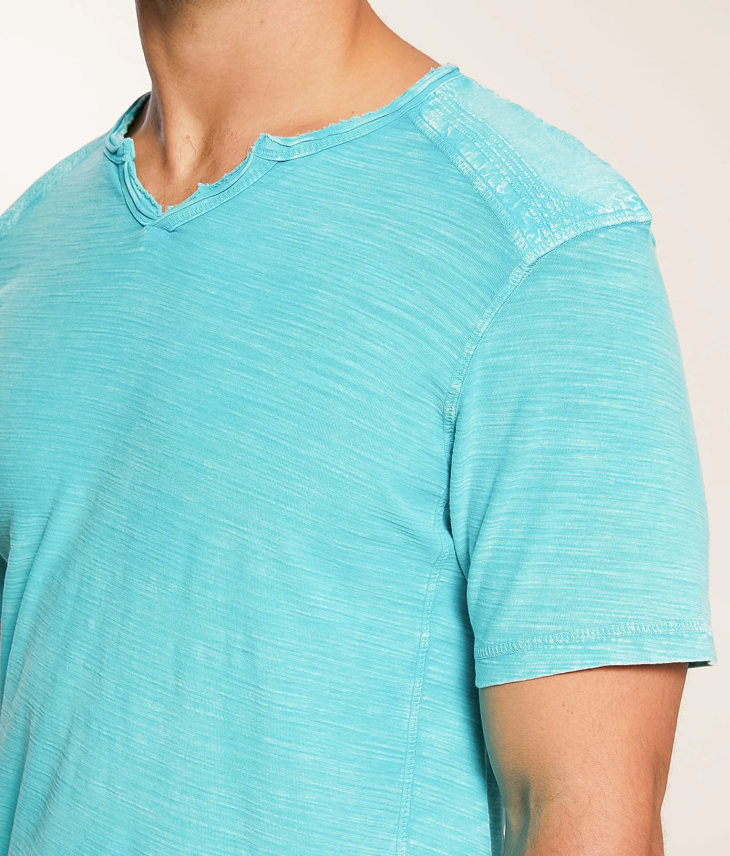 Tops | Buckle Black Split Neck T-Shirt White