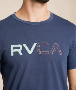 Graphic T-Shirts | RVCA Split Path T-Shirt Moody Blue
