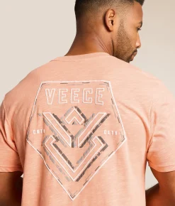 Tops|Graphic T-Shirts | Veece Split Plate T-Shirt Arctic Coral