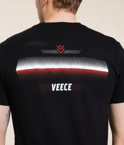 Veece Split Stripe T-Shirt Black Sale