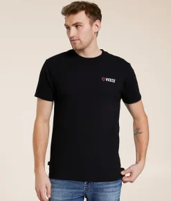 Veece Split Stripe T-Shirt Black Sale