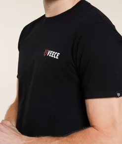 Veece Split Stripe T-Shirt Black Sale