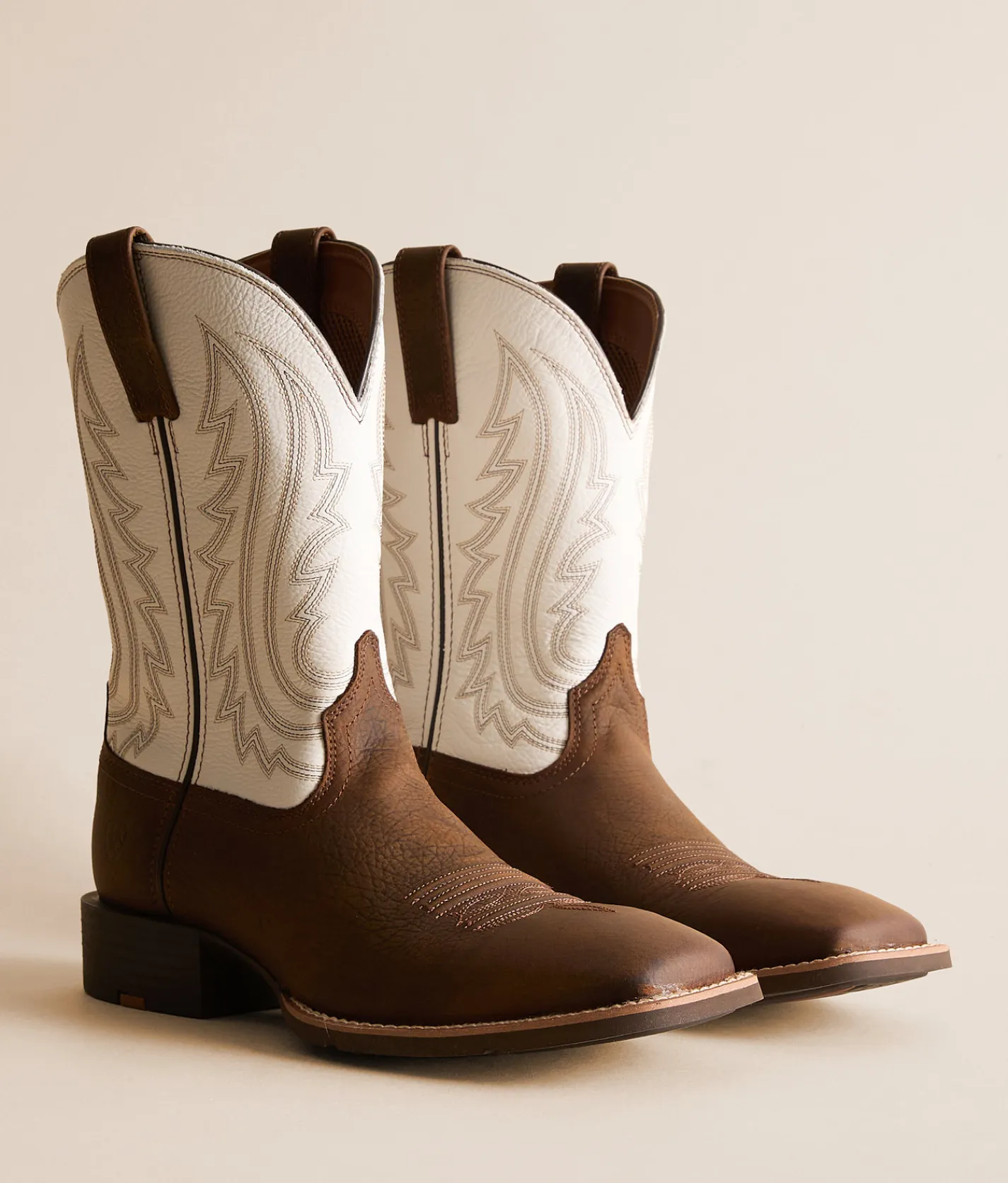 Ariat Sport Big Country Leather Cowboy Boot Mustang Brown Smokey Crm