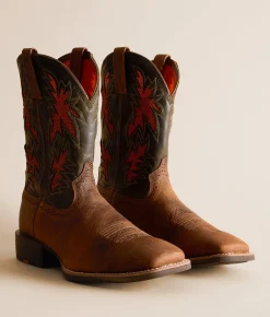 Ariat Sport Cool VentTEK Leather Cowboy Boot Buff Tan Dusty Olive Clearance