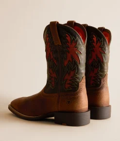 Ariat Sport Cool VentTEK Leather Cowboy Boot Buff Tan Dusty Olive Clearance
