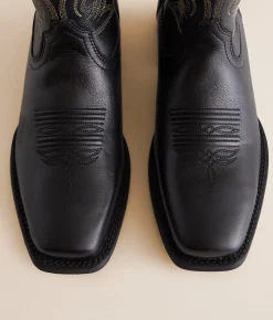 Ariat Sport Herdsman Leather Cowboy Boot Black Deertan Clearance
