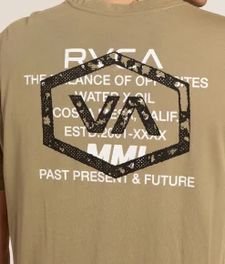 RVCA Sport Hex Over T-Shirt Covert Green New