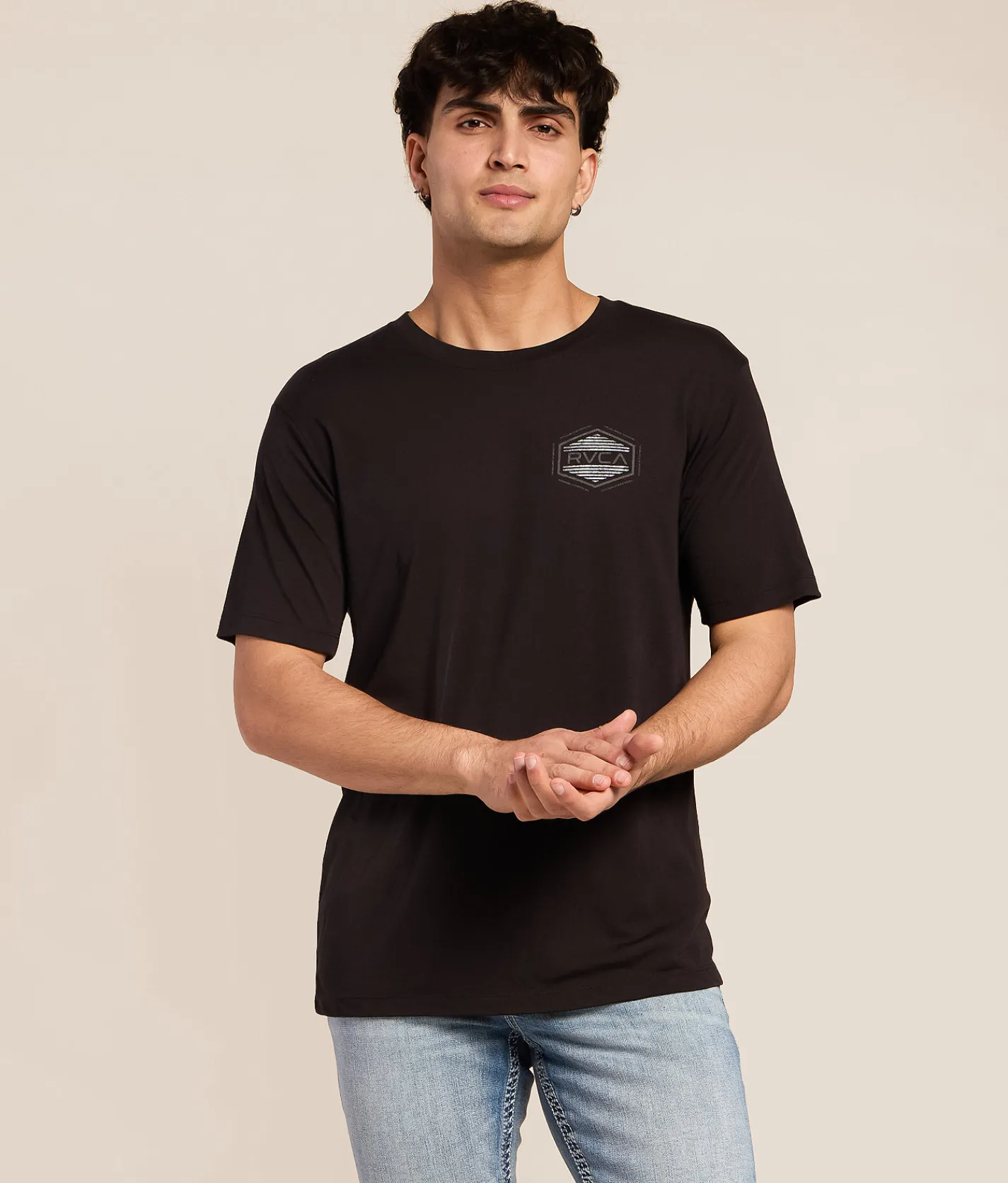 Tops|Graphic T-Shirts | RVCA Sport Hex Zone T-Shirt Black