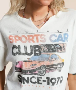 Tops | Modish Rebel Sports Car Club Cropped T-Shirt White