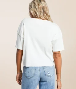 Tops | Modish Rebel Sports Car Club Cropped T-Shirt White