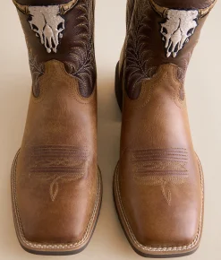 Shoes | Ariat Sport Steer Skull Leather Cowboy Boot Sandstorm Bitter Chocolat
