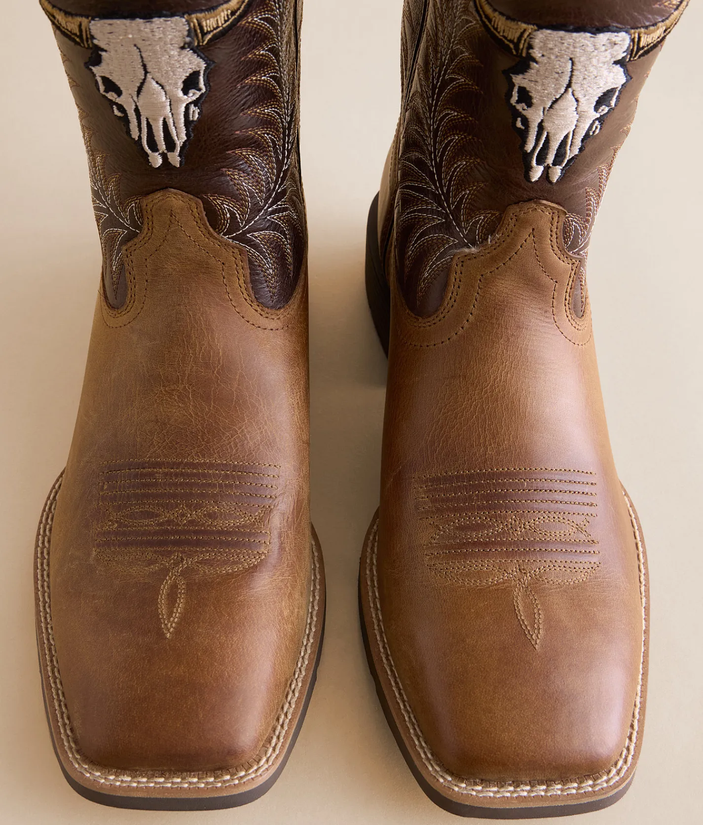 Shoes | Ariat Sport Steer Skull Leather Cowboy Boot Sandstorm Bitter Chocolat