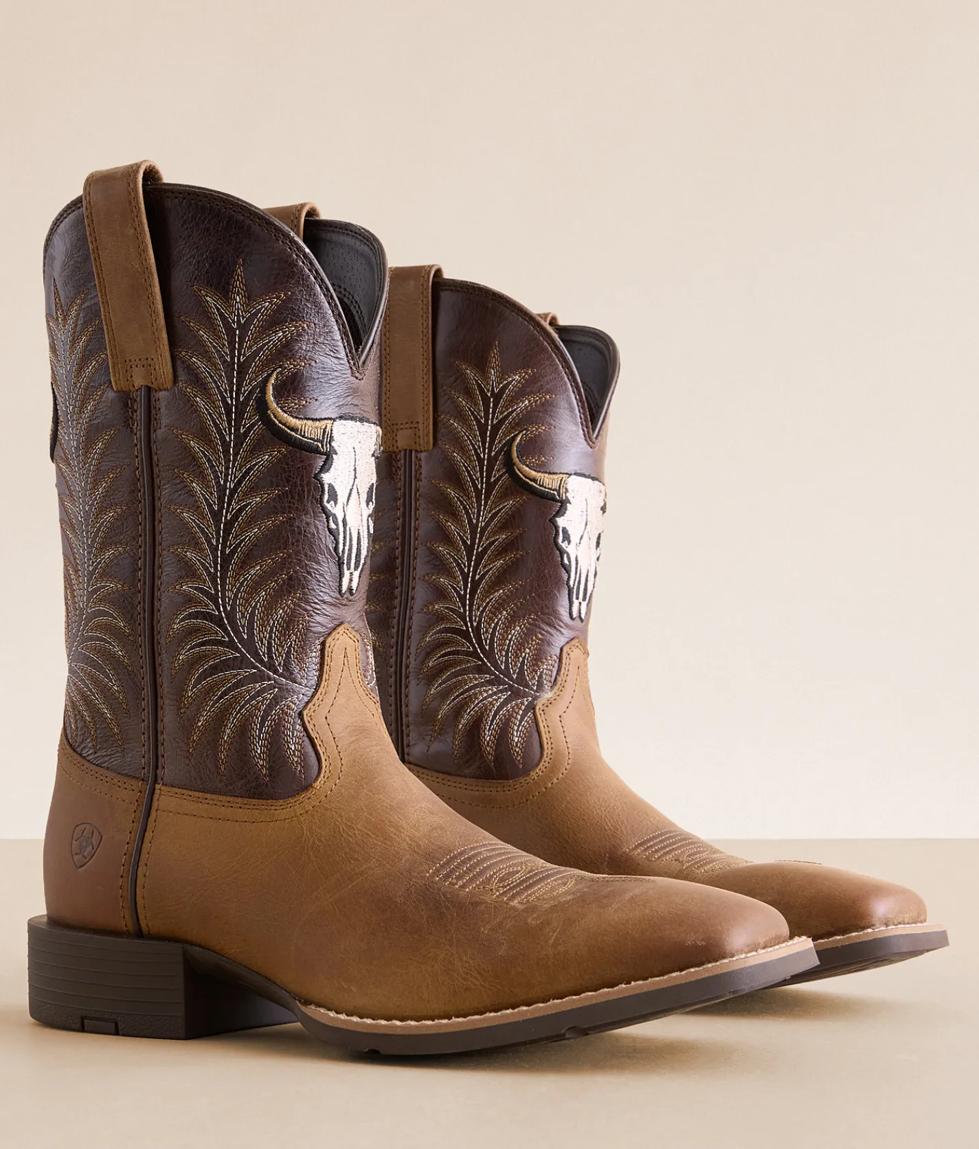 Shoes | Ariat Sport Steer Skull Leather Cowboy Boot Sandstorm Bitter Chocolat
