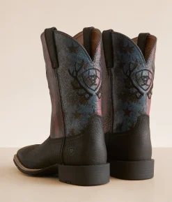 Shoes | Ariat Sporty Liberty Antler Leather Cowboy Boot Black Hippo Print Midnigh