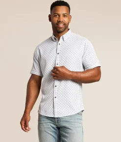 J.B. Holt Square Athletic Performance Stretch Shirt White Green Grey Online