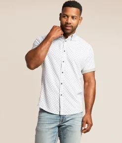 J.B. Holt Square Athletic Performance Stretch Shirt White Green Grey Online