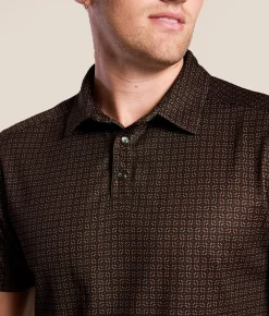 Tops | Gentry County Squared Performance Polo Black Maroon