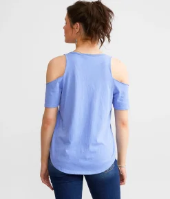 White Crow Staci Cold Shoulder Top Ocean Blue Discount