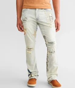 Smoke Rise® Stacked Flare Stretch Jean Ombre Blue Discount