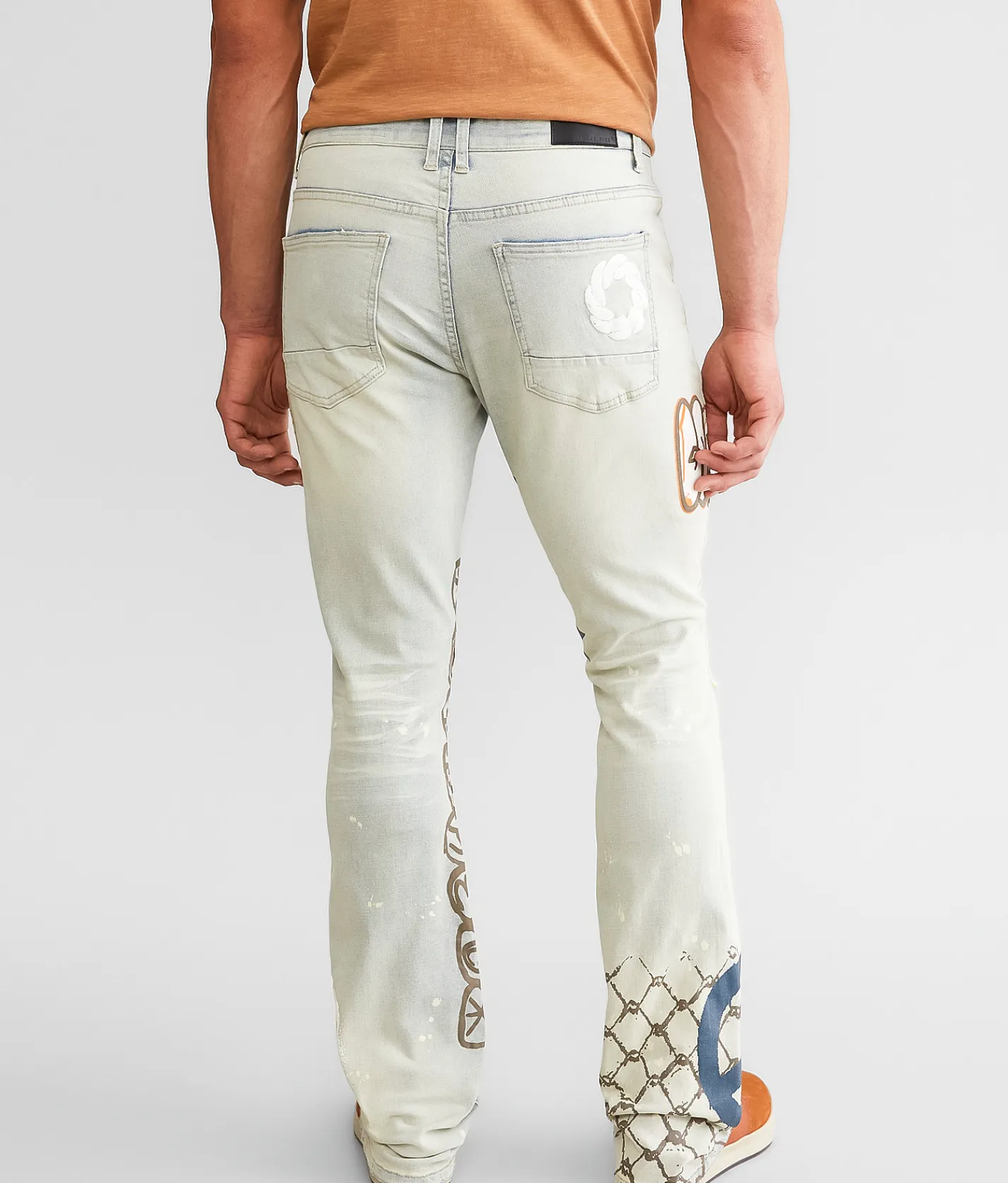 Smoke Rise® Stacked Flare Stretch Jean Ombre Blue Discount