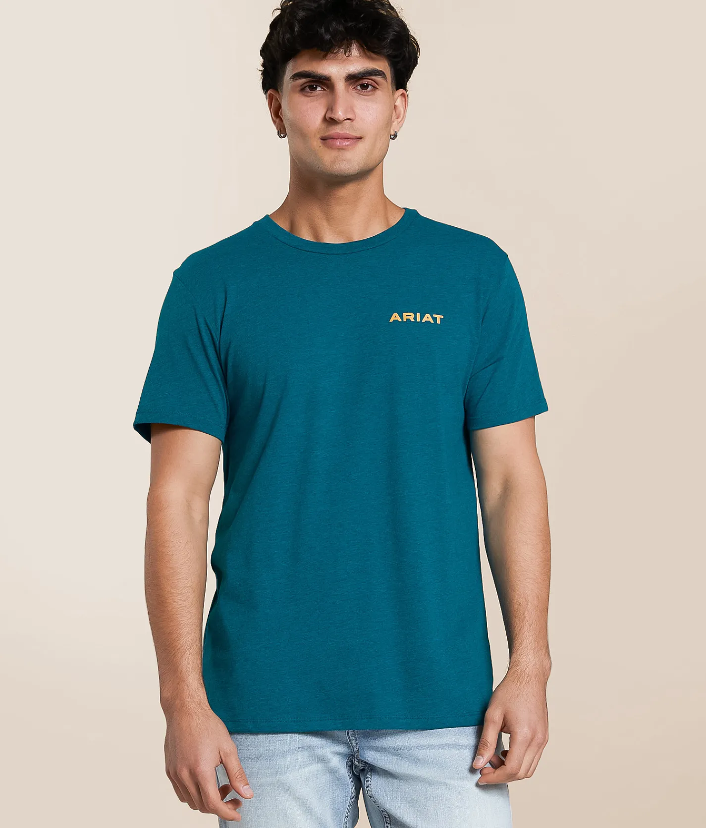 Ariat Stacked Mesa Window T-Shirt Cyan Black Heather Hot
