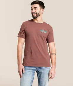 Tail Chasers Club Stacking Ducks T-Shirt Marron Pigment Dye Clearance