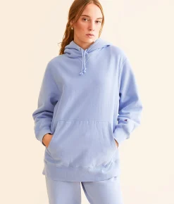 Tops|Activewear | Champion® Stadium Reverse Weave® Hooded Sweatshirt Washed Pewter Blue