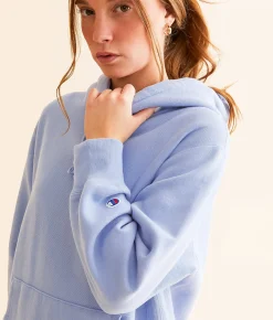 Tops|Activewear | Champion® Stadium Reverse Weave® Hooded Sweatshirt Washed Pewter Blue