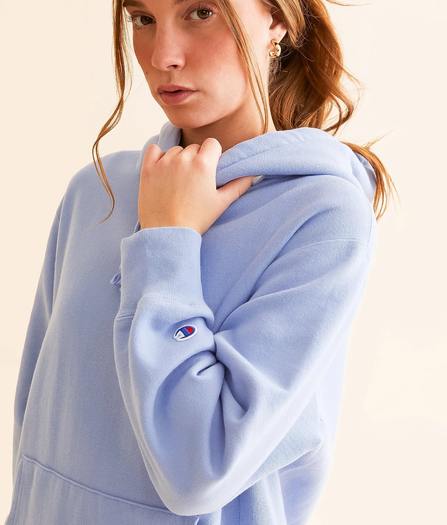 Tops|Activewear | Champion® Stadium Reverse Weave® Hooded Sweatshirt Washed Pewter Blue