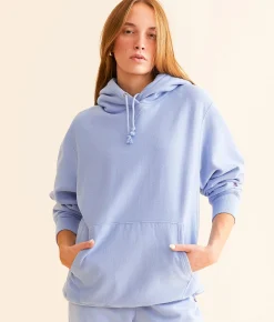 Tops|Activewear | Champion® Stadium Reverse Weave® Hooded Sweatshirt Washed Pewter Blue
